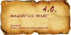 Antalóczi Ottó névjegykártya